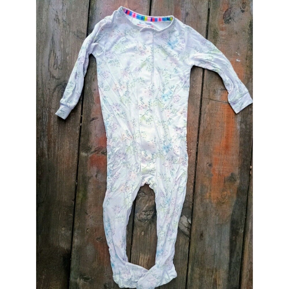 Magnetic Me Footie with Ruffle Floral Footie Pajama One Piece Sz 9-12 Months